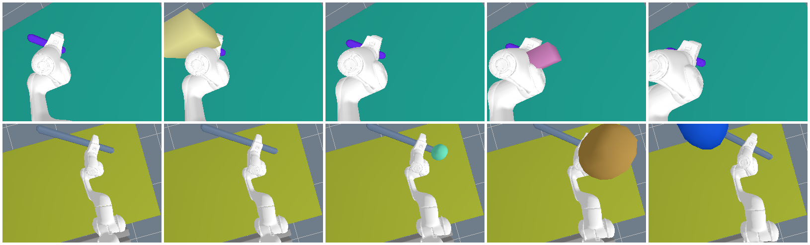 Two image sequences from the training data. The leftmost images show the first picture in a sequence, which shows both keypoints. The following images may have one keypoint occluded